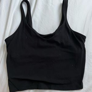 Black Lululemon crop sports bra lightly used size 6